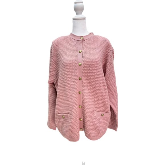 Vintage Pink Knit Cardigan - Picture 1 of 5
